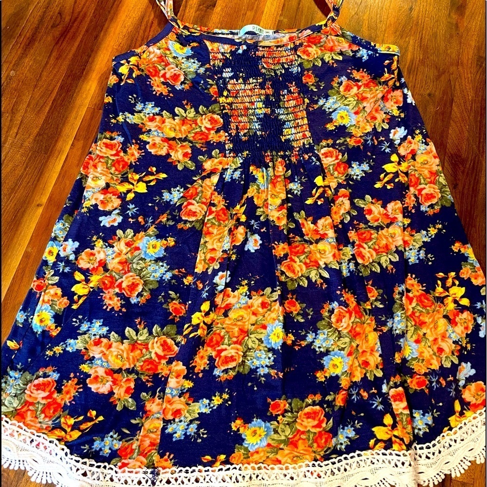 Floral Smocked Tank w/ Metal Headband - BRAND NEW